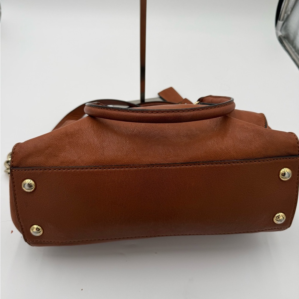 Michael Kors Cognac Leather Shoulder Bag with Gold Hardware - Picture 6 of 16